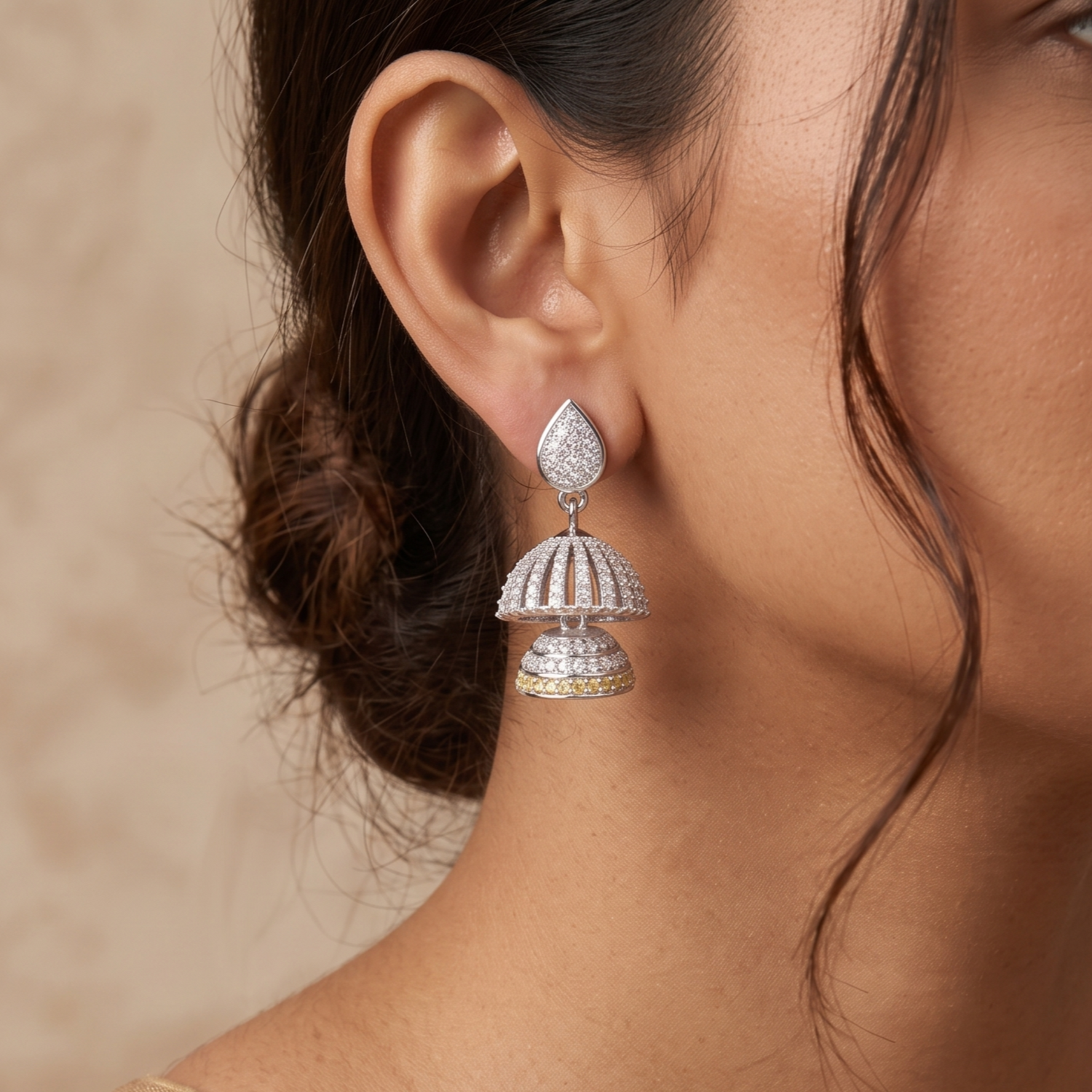 Bloom Classic CZ Jhumka Earrings
