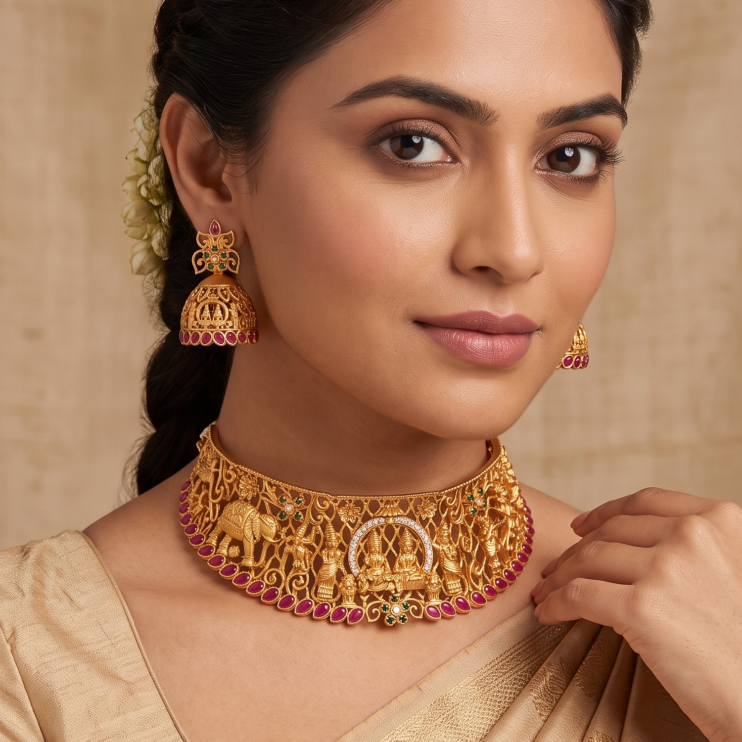 Bhavani Antique Temple Choker Set