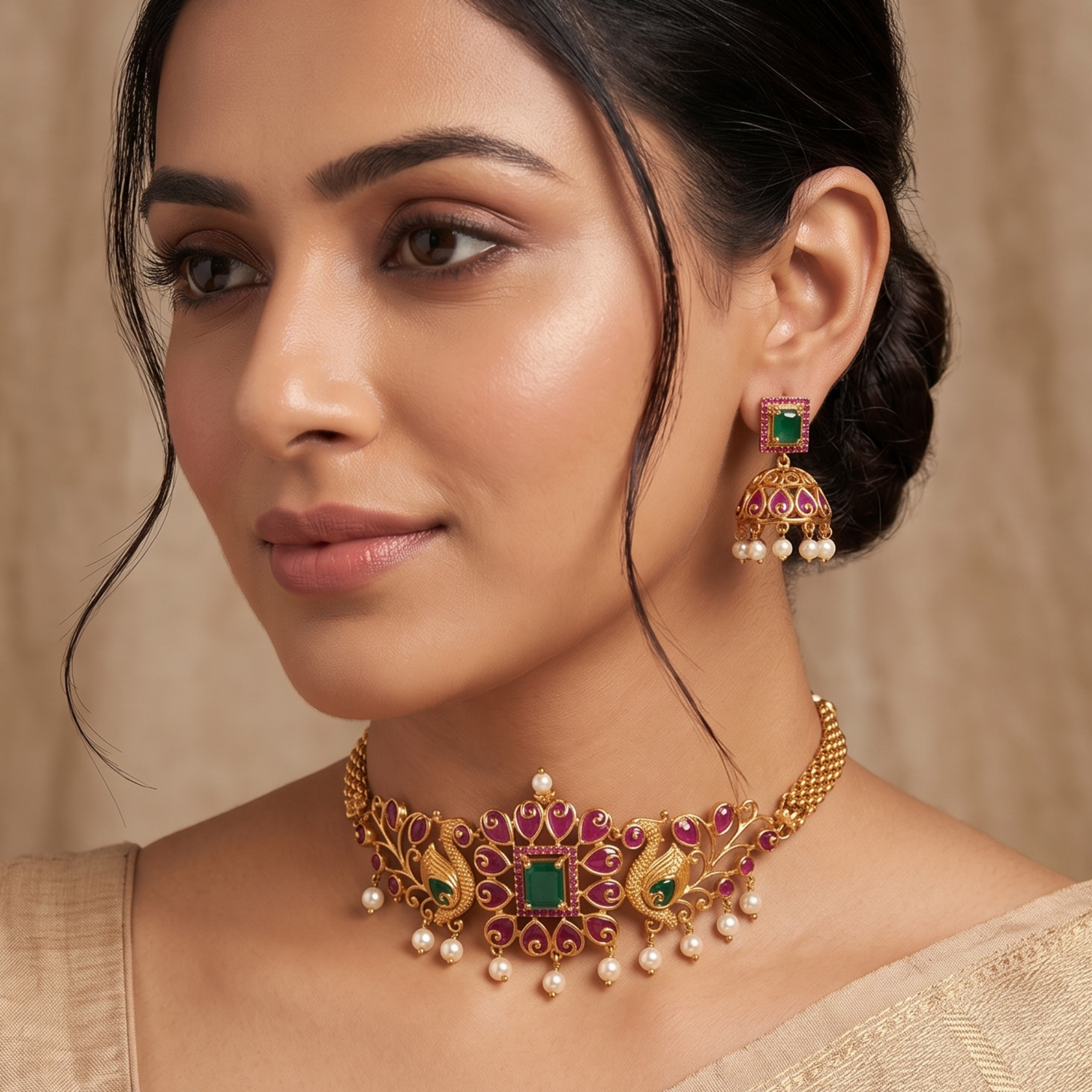 Floral Classic Antique Choker Set