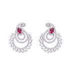 Nina CZ Red Stud Earrings