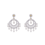 Sparkling CZ Green Chandbali Earrings