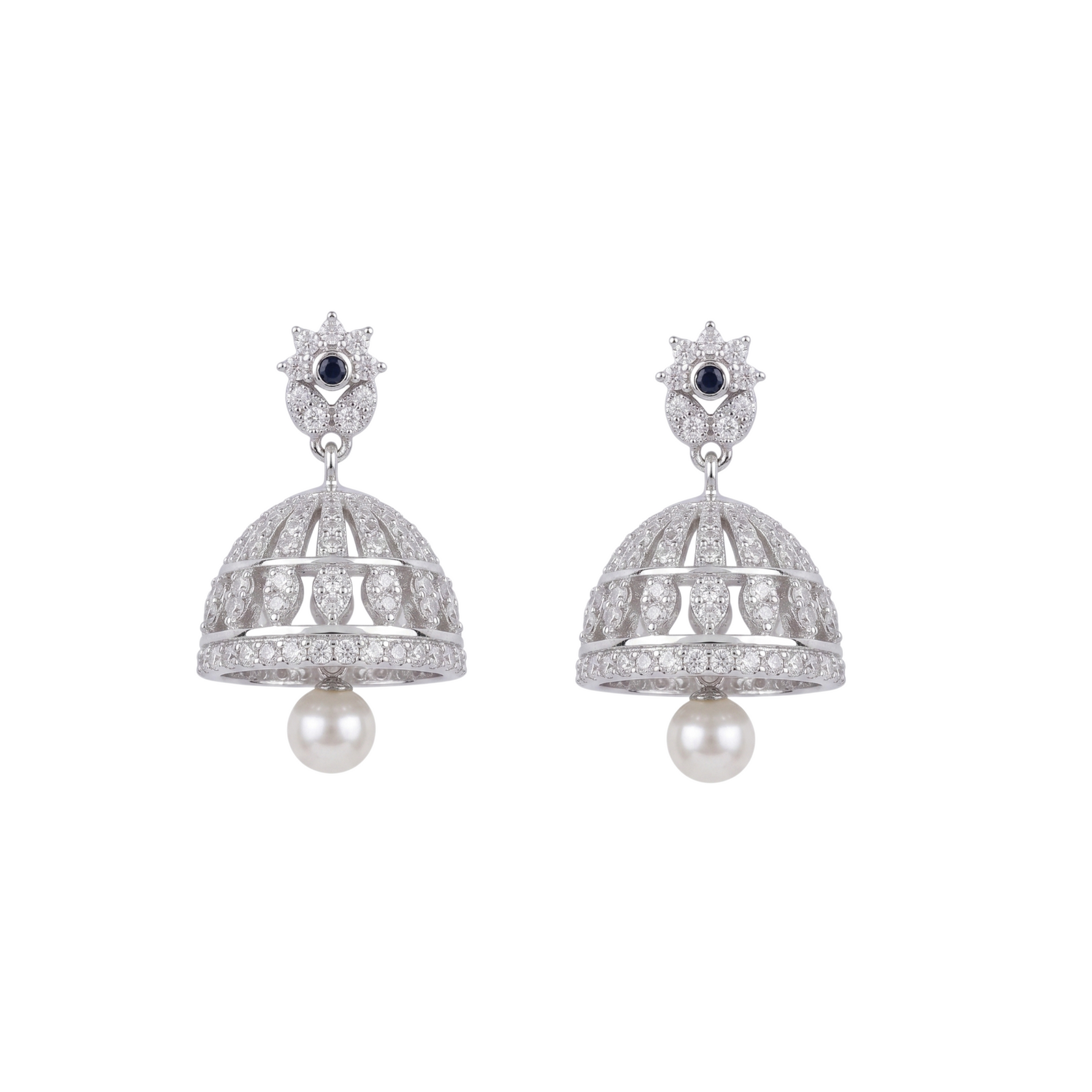 Alana CZ Blue Jhumka Earrings