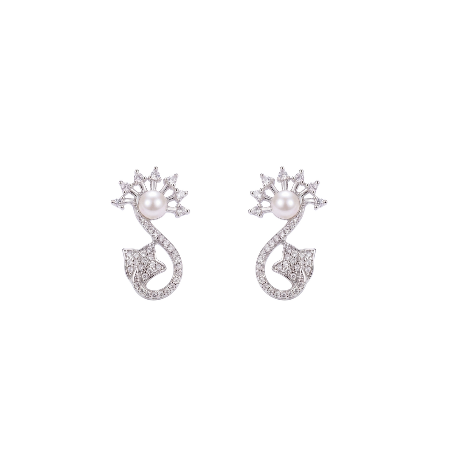 Siya Pearl CZ Stud Earrings