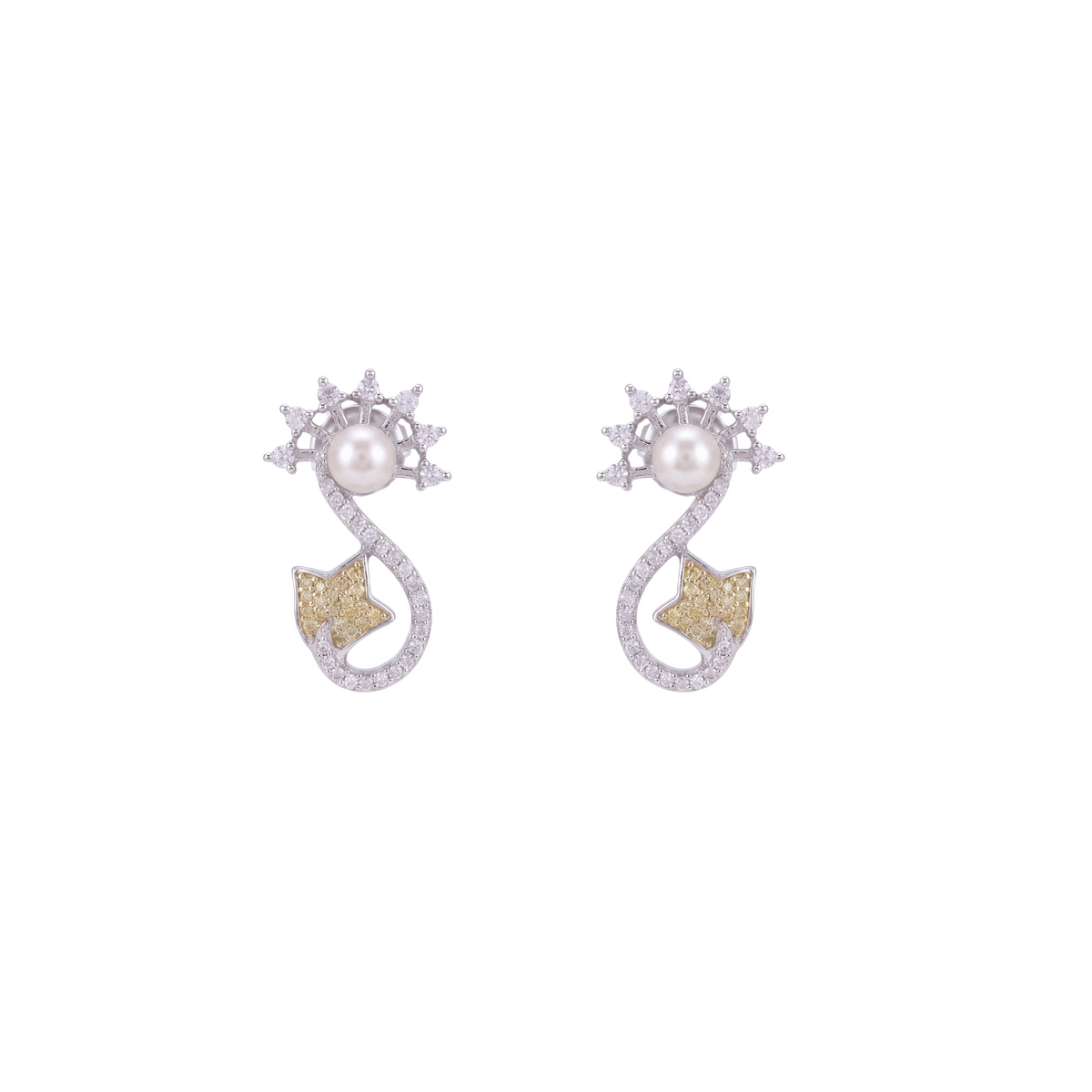 Siya Pearl Light Green Stud Earrings