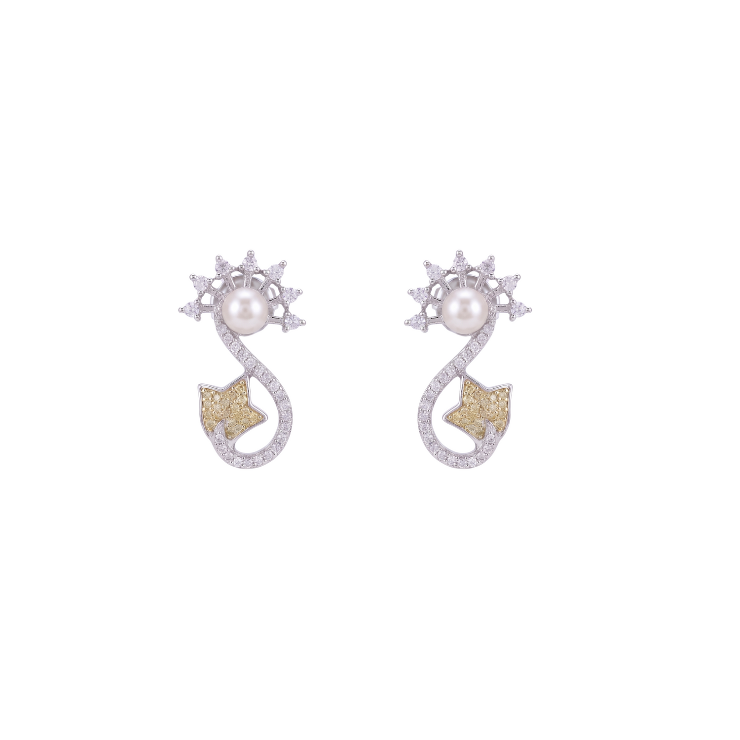 Siya Pearl Light Green Stud Earrings