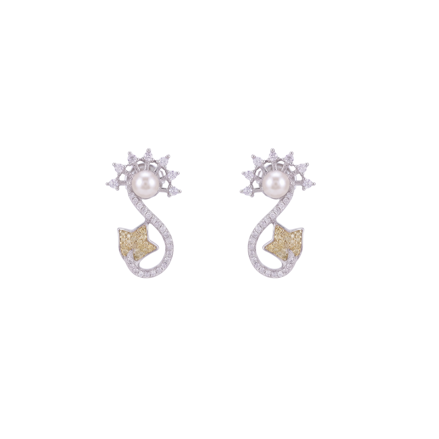 Siya Pearl Light Green Stud Earrings
