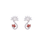 Siya Pearl CZ Orange Stud Earrings