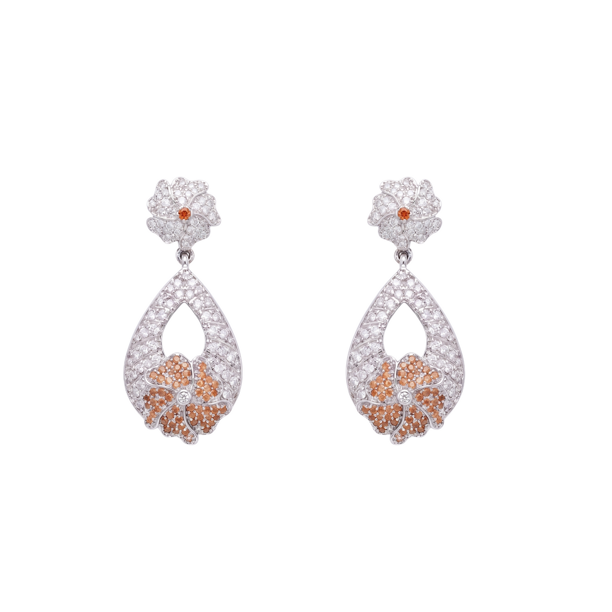 Dhriti CZ Orange Drop Earrings