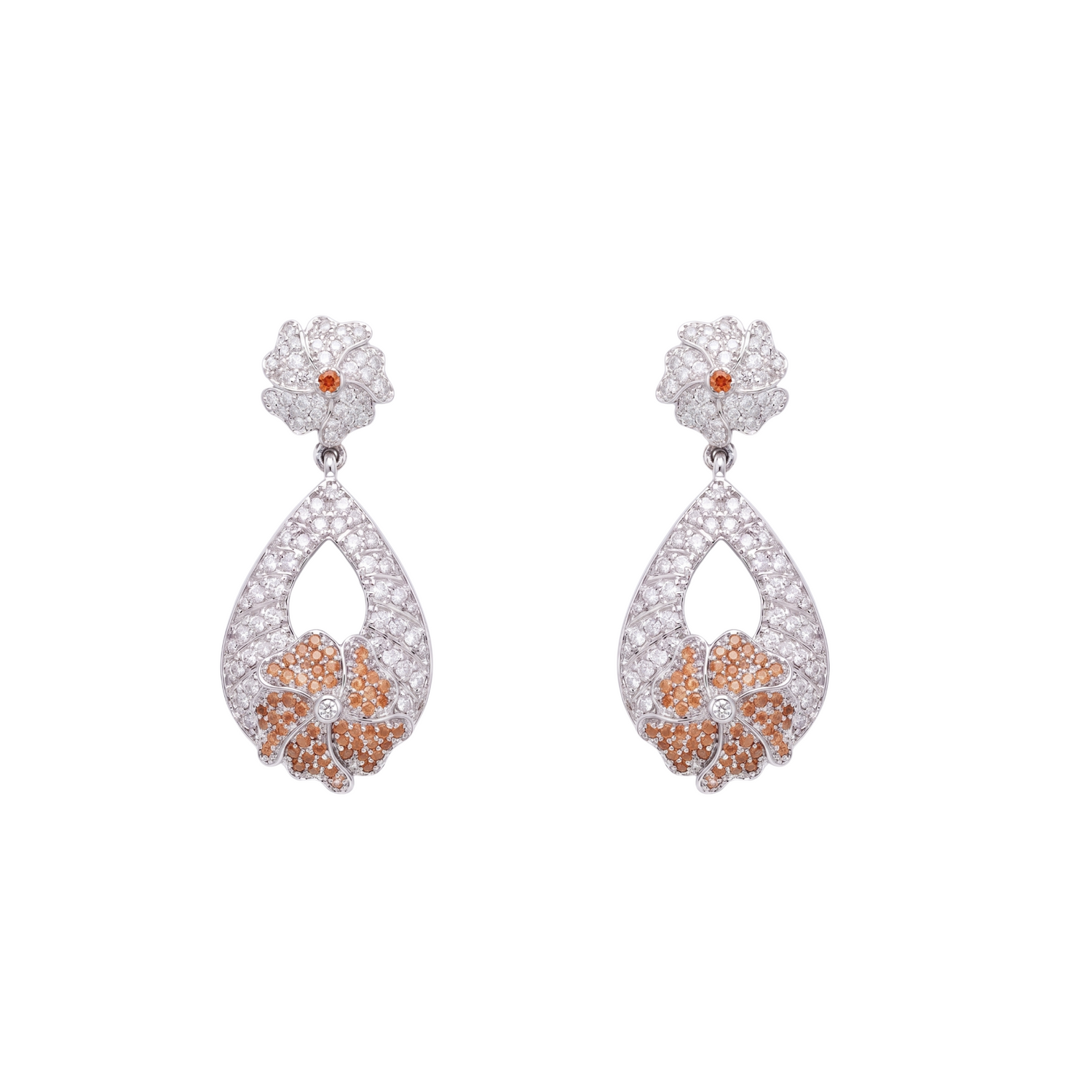 Dhriti CZ Orange Drop Earrings