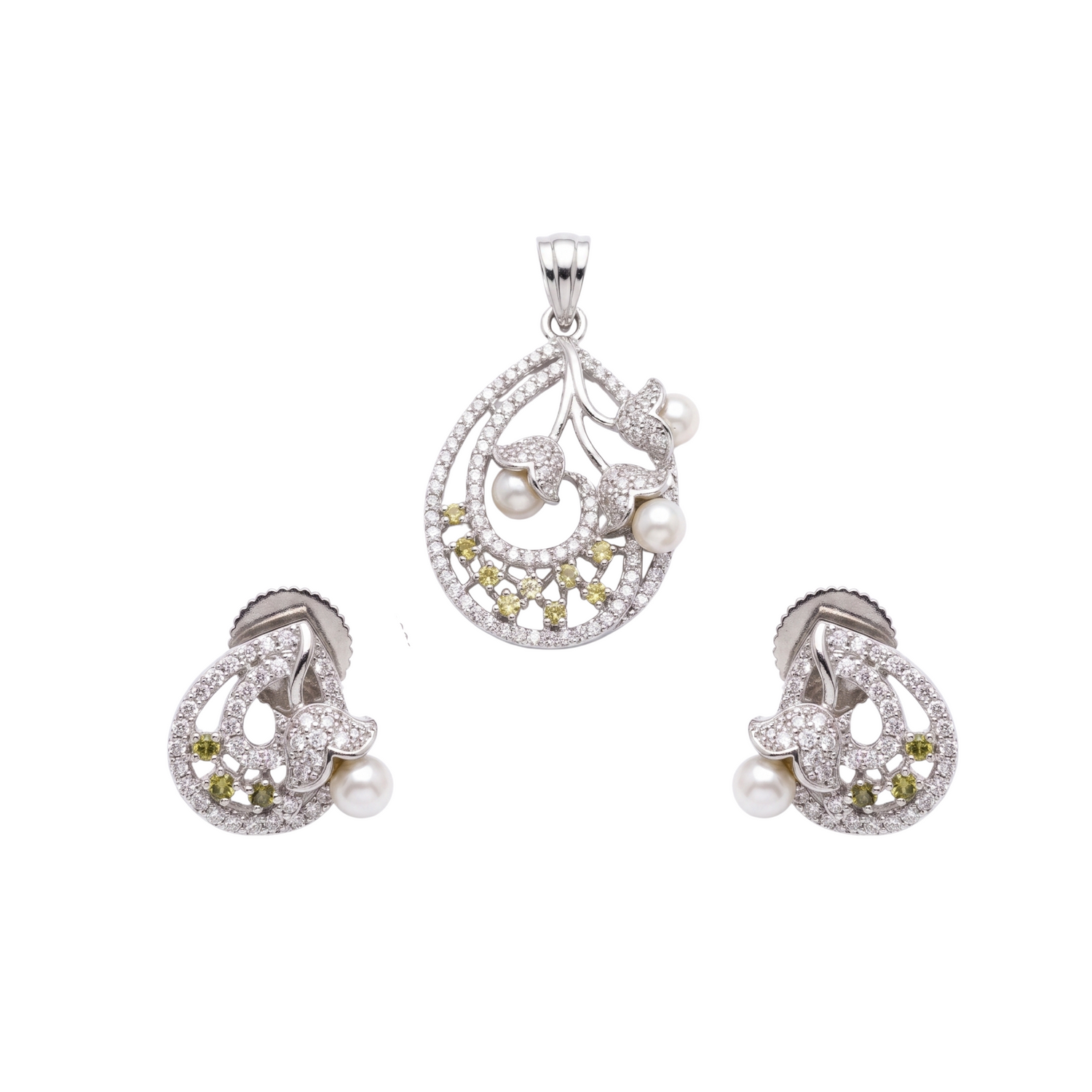 Aadhya Pearl CZ Pendant Set