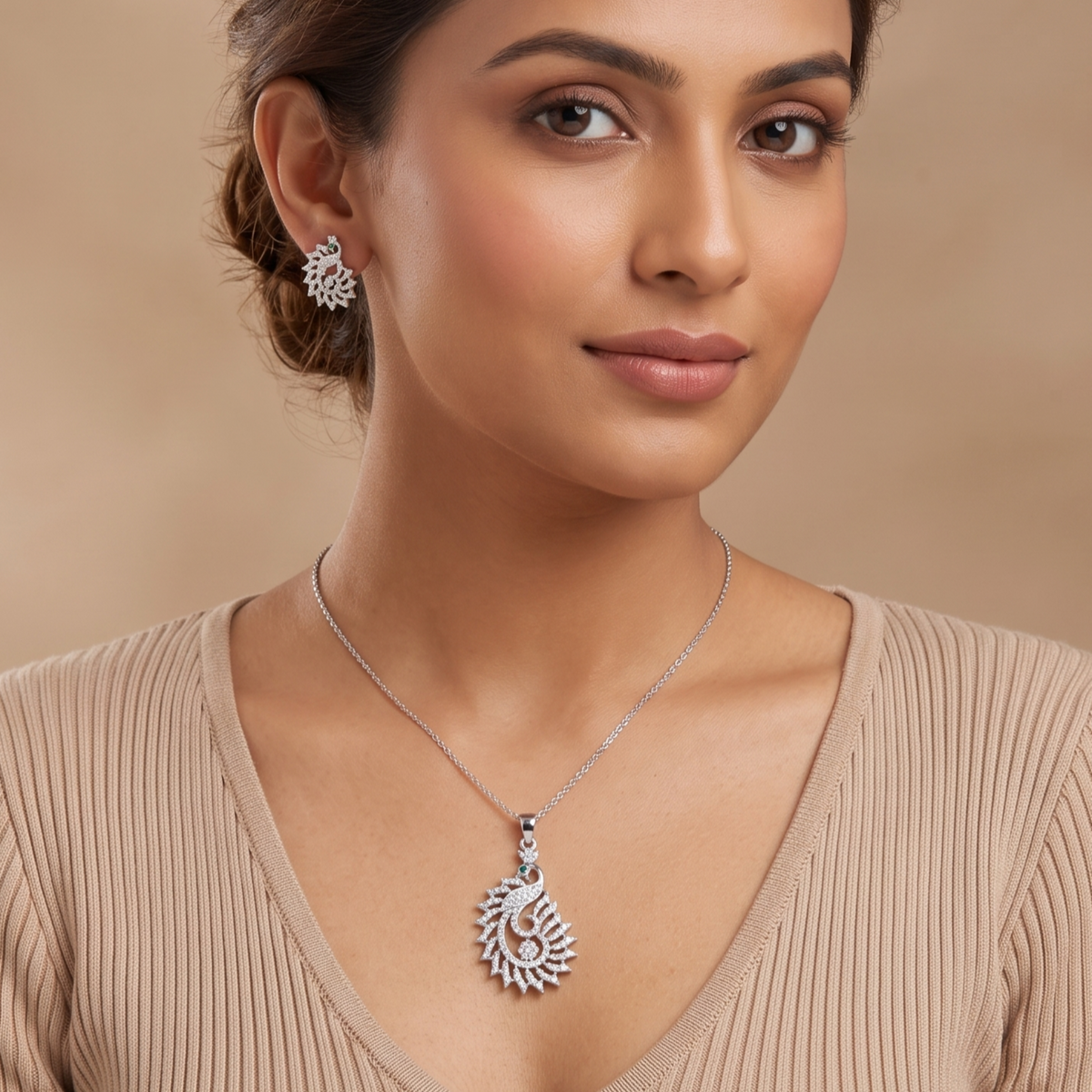 Vikata CZ Pendant Set
