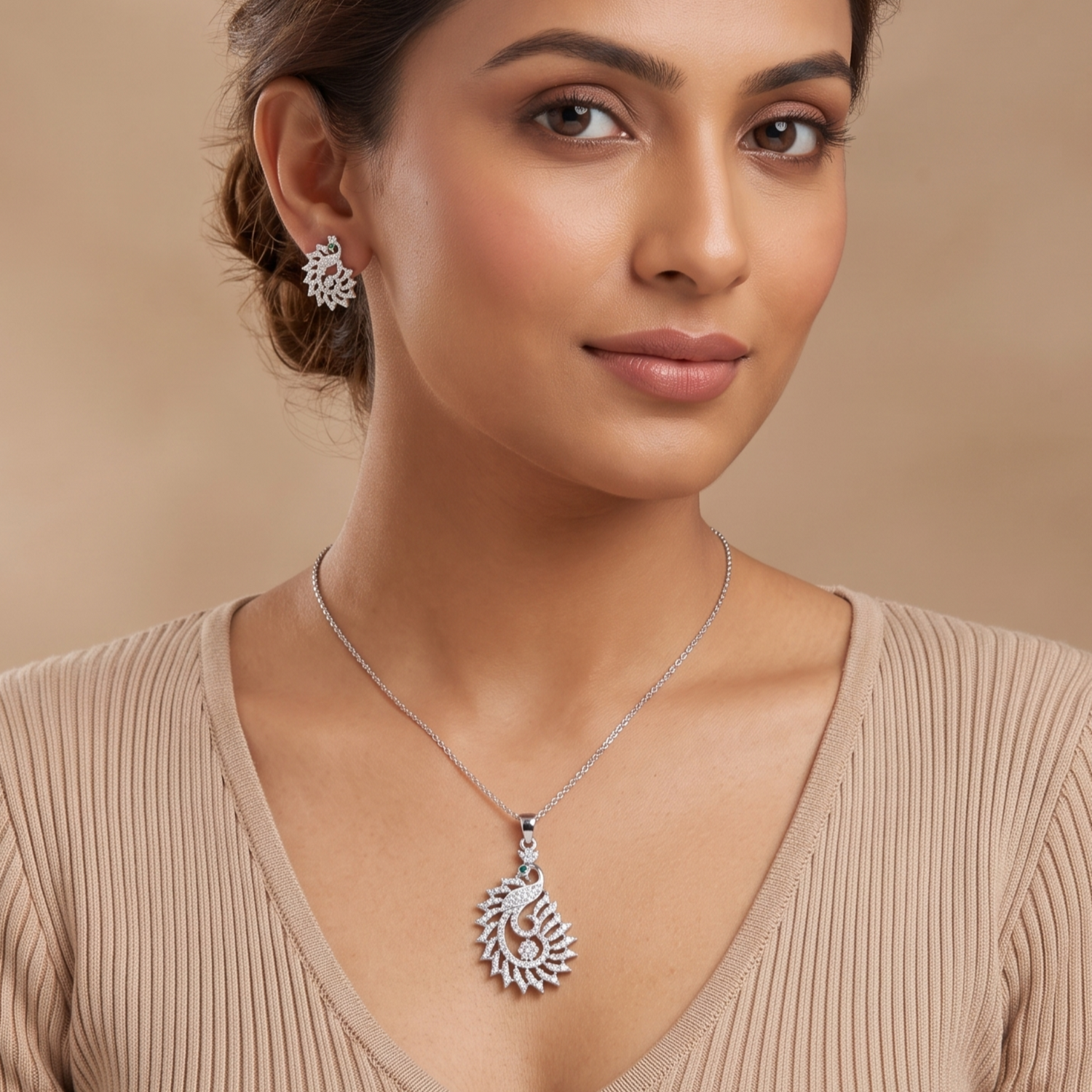 Vikata CZ Pendant Set