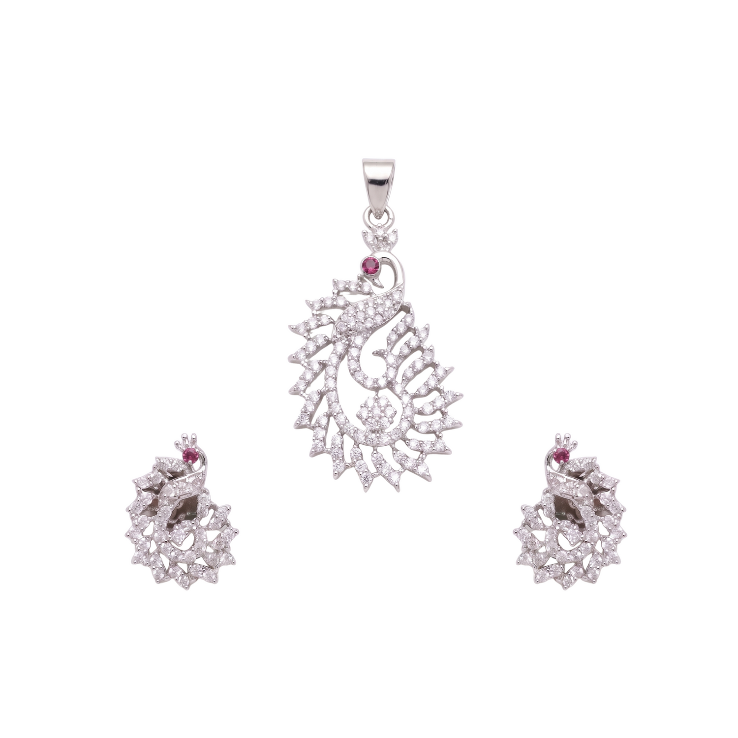 Vikata CZ Pink Pendant Set