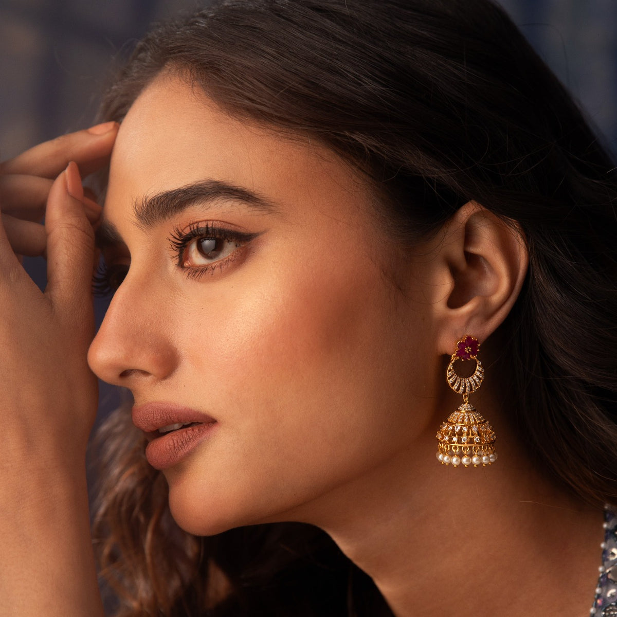 Surabhi Nakshatra CZ Jhumki Earrings