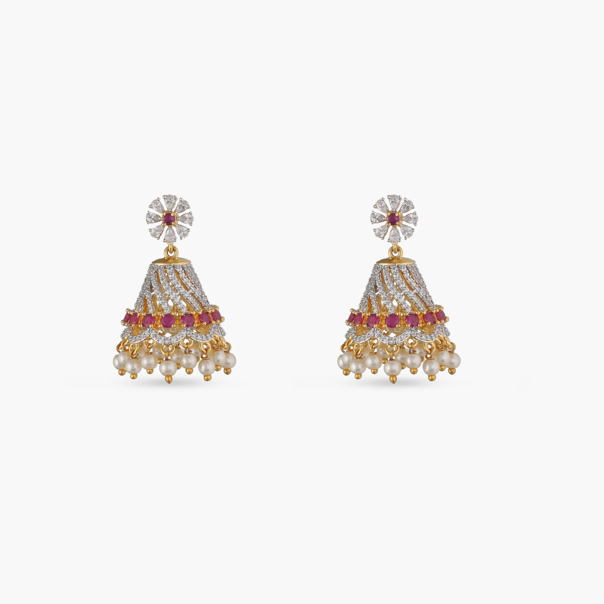 Rajan Nakshatra CZ Jhumki Earrings