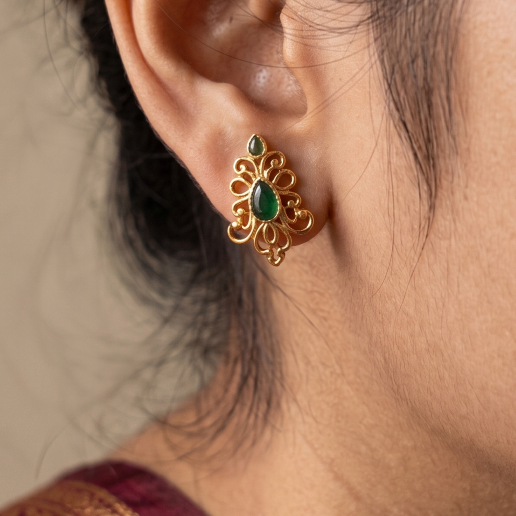 Aadhvika Antique Stud Earrings