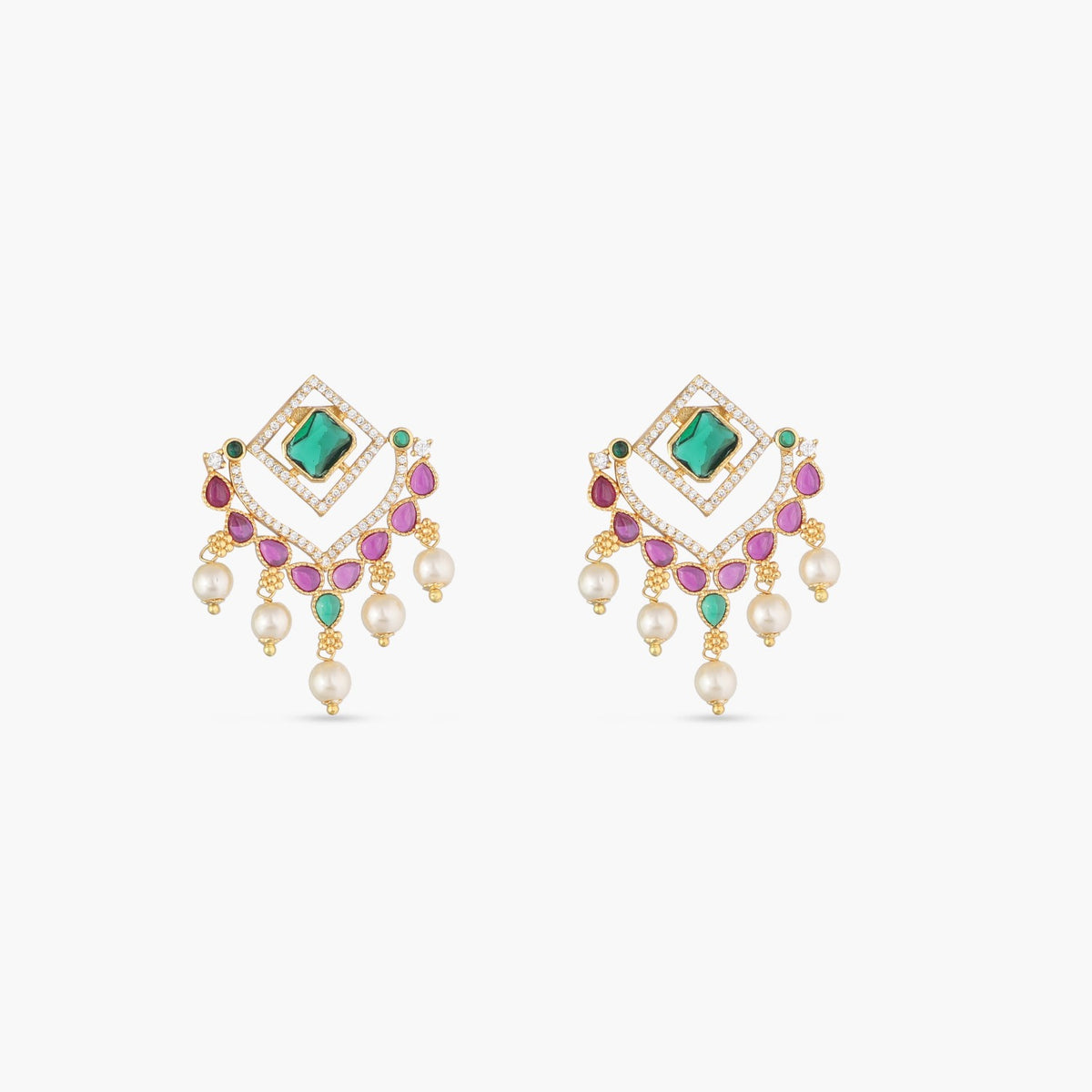 Gunja Nakshatra CZ Drop Earrings