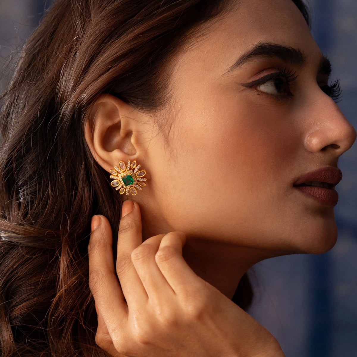 Gaula Nakshatra CZ Stud Earrings