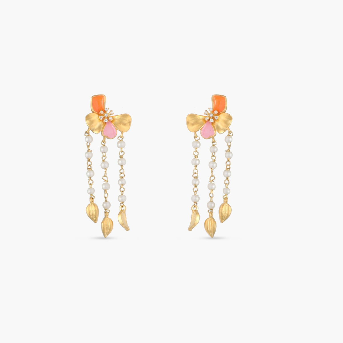 Jalaja Floral Pearl Drop Earrings