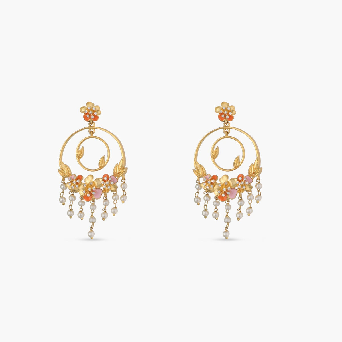 Jalaja Floral Statement Chandbali Earrings