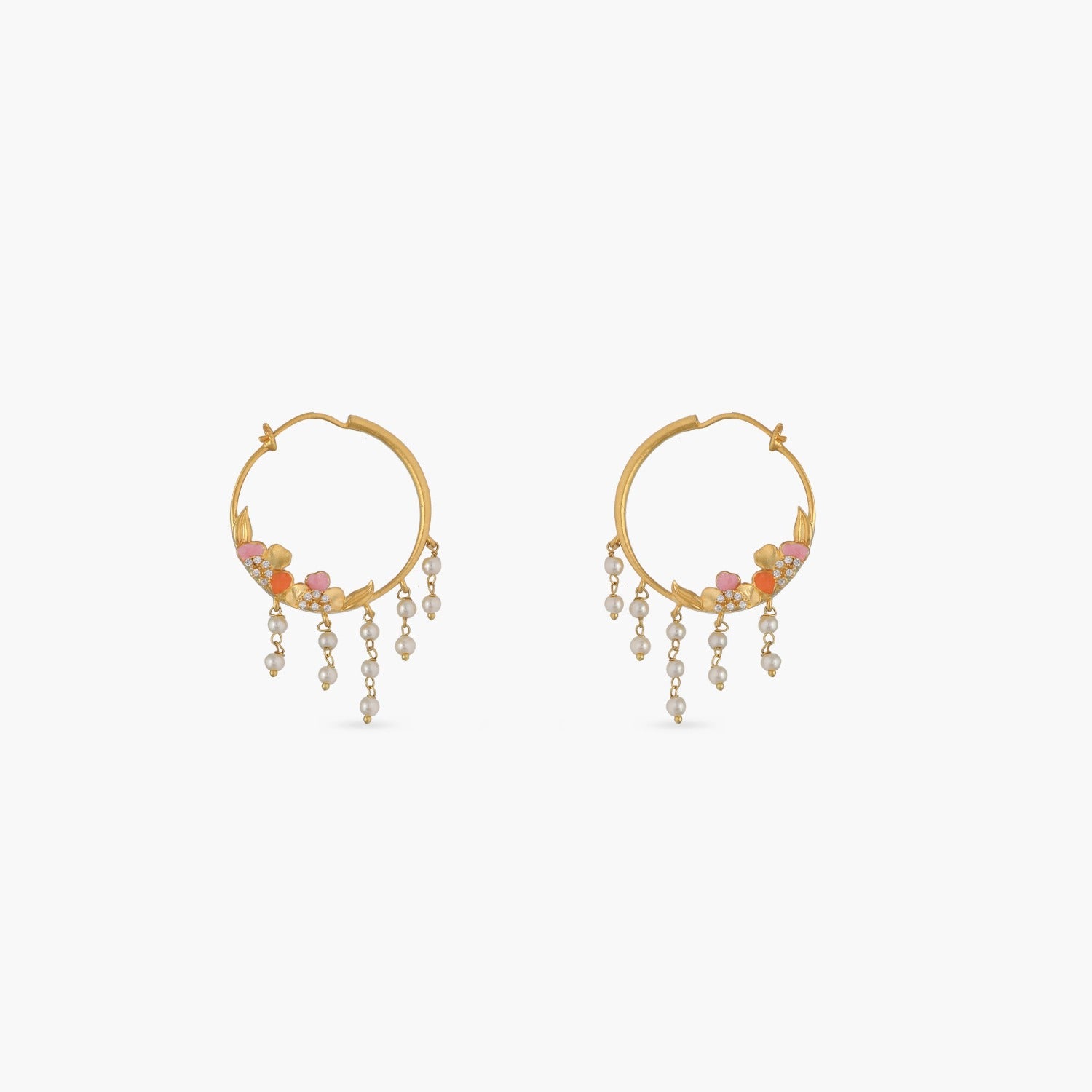 Jalaja Delicate Floral Hoop Earrings