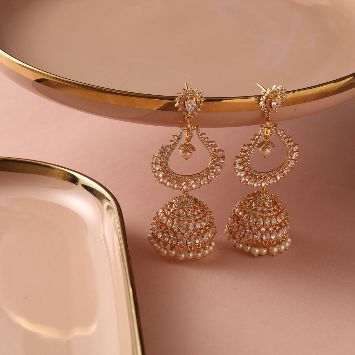 Harper Nakshatra CZ Jhumka Earrings