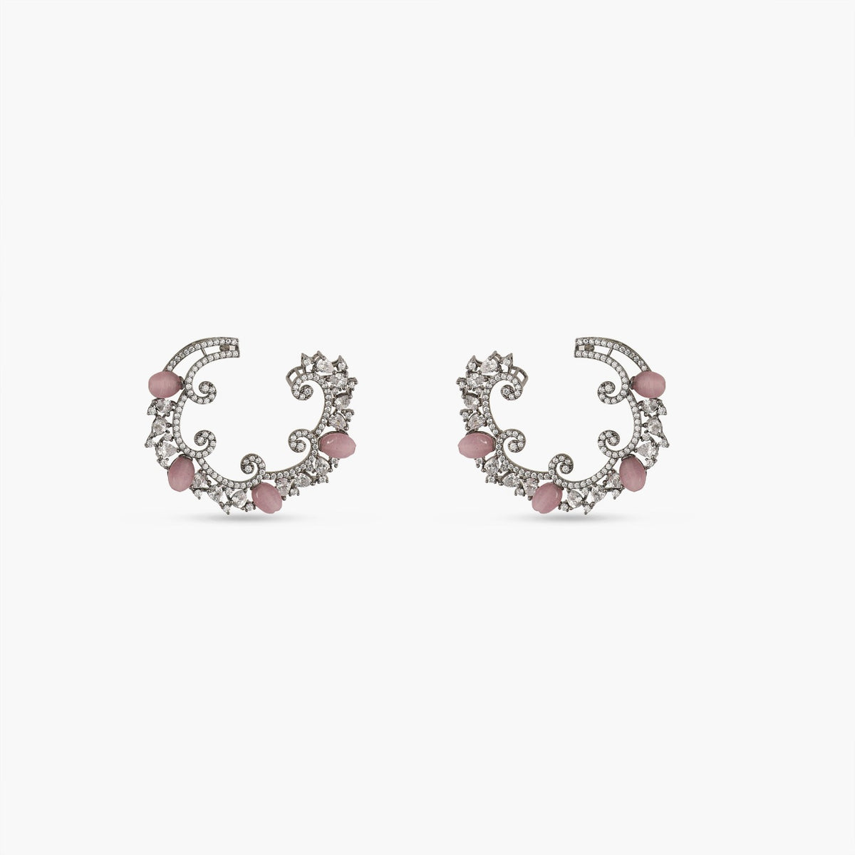 Swirl &amp; Shine CZ Hoop Earrings