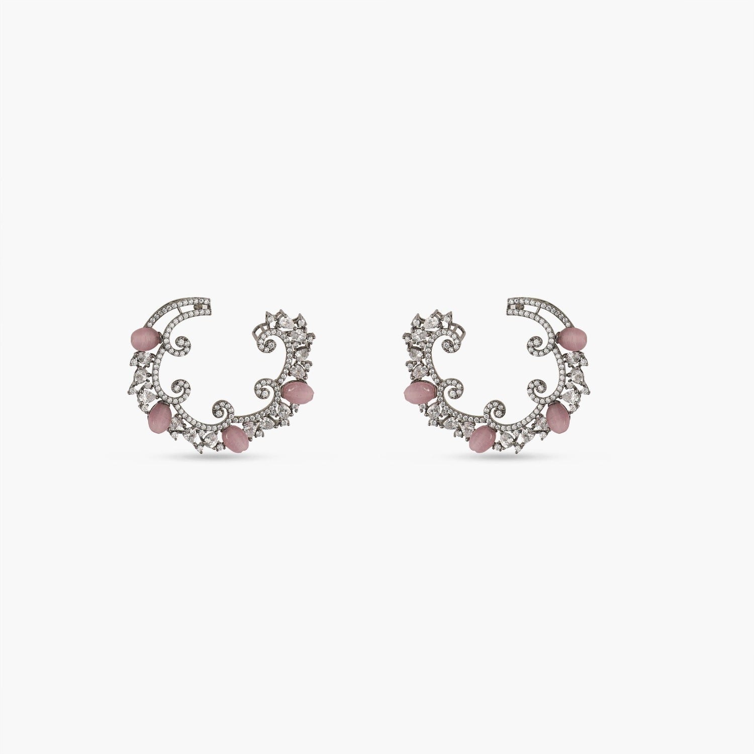 Swirl & Shine CZ Hoop Earrings