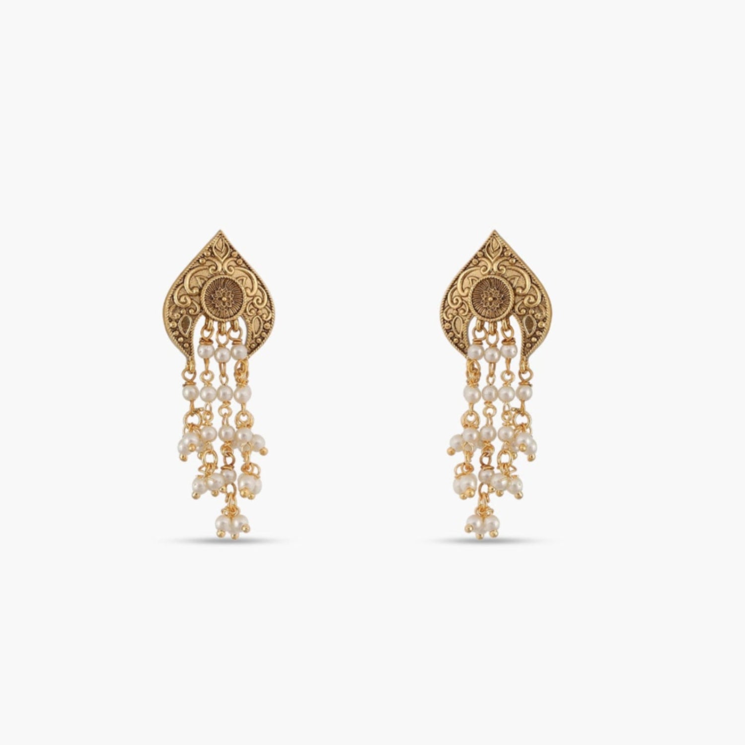 Wisteria Antique Pearl Drop Earrings