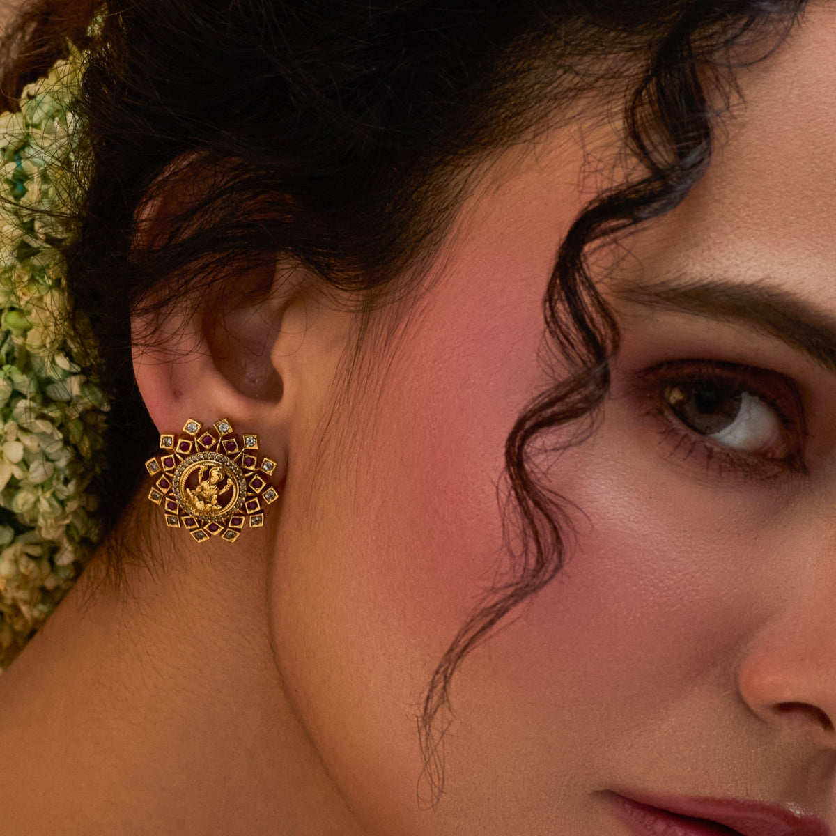 Veda Antique Stud Earrings