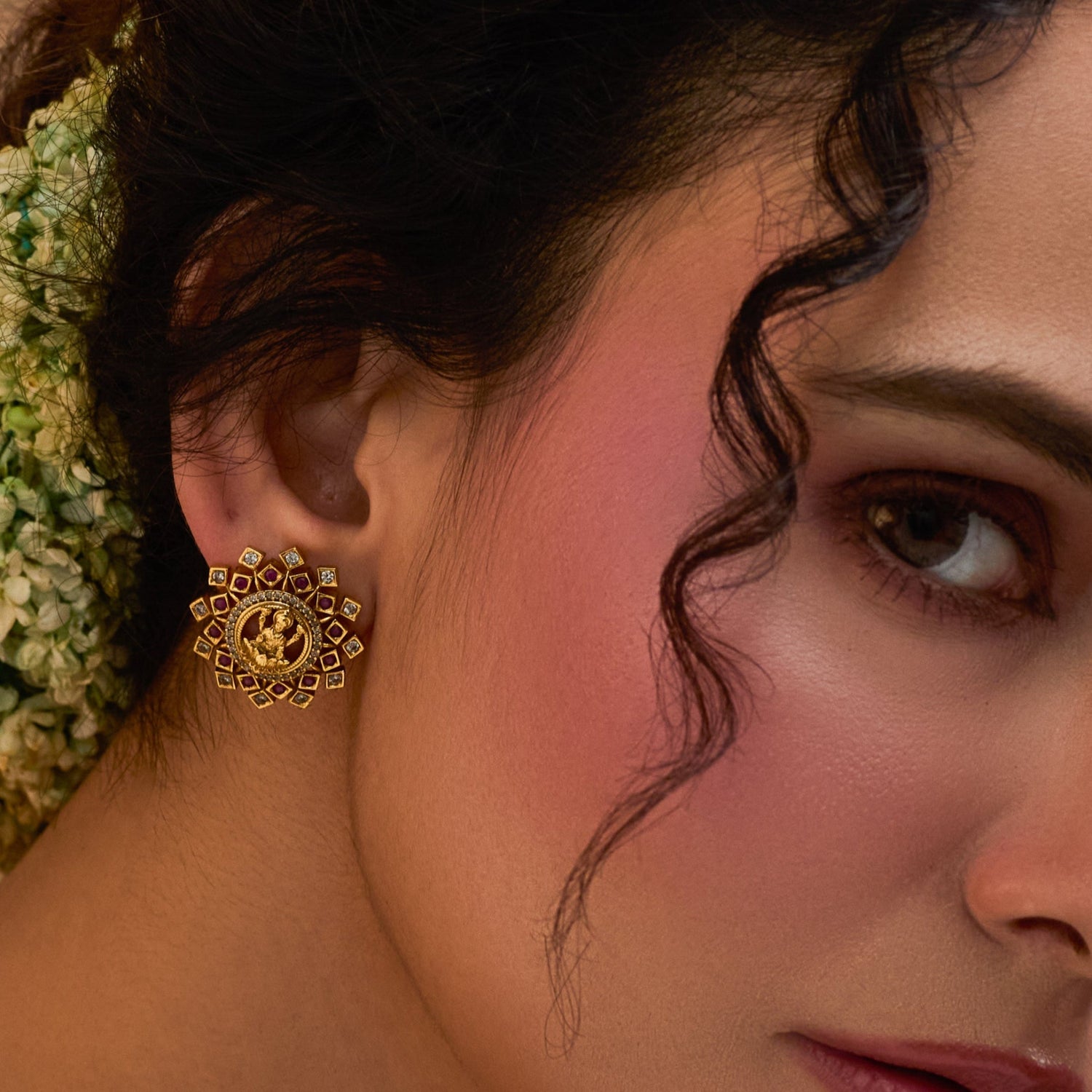 Veda Antique Stud Earrings