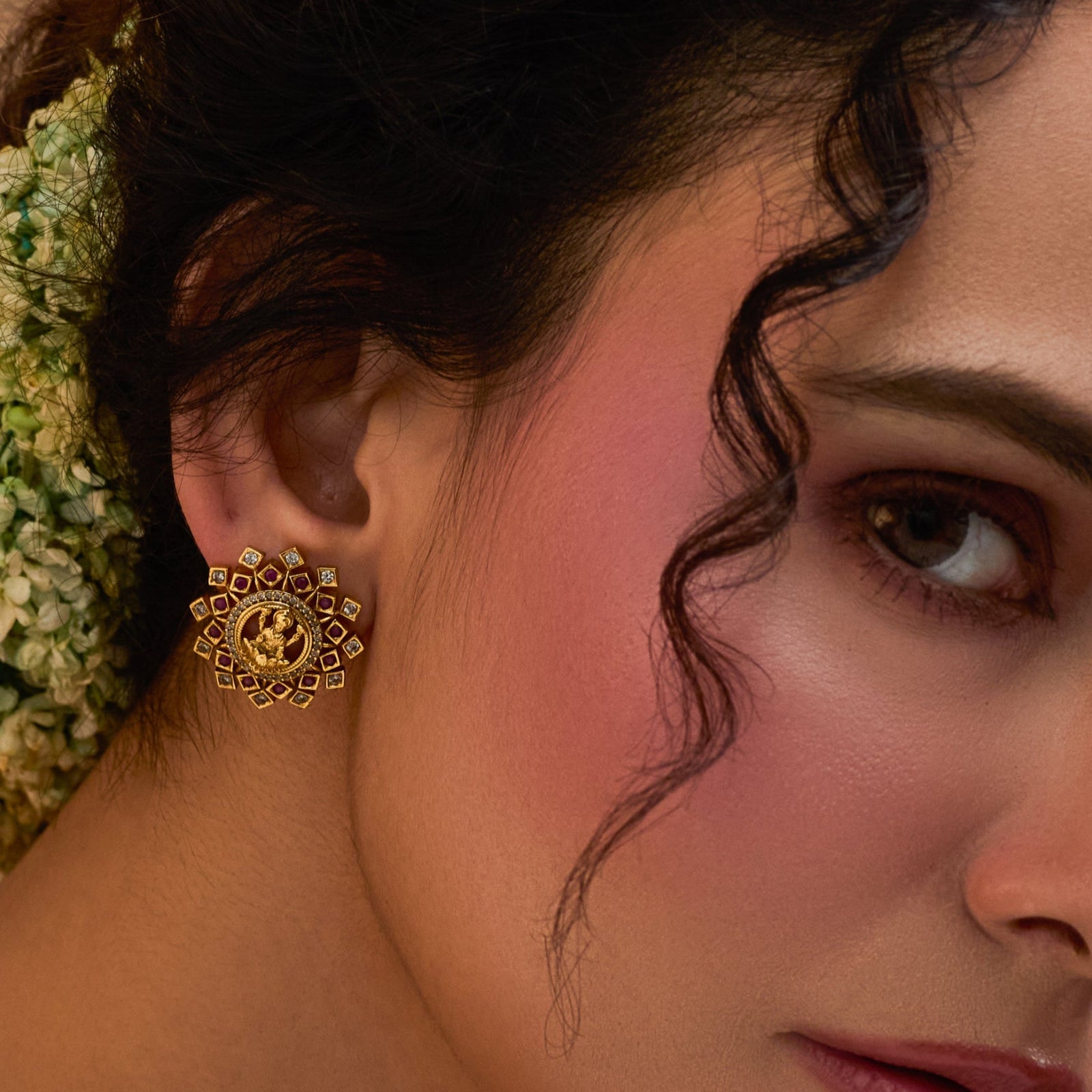 Veda Antique Stud Earrings
