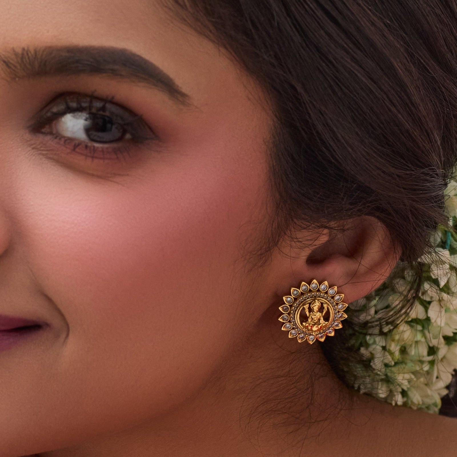 Ivory Lakshmi Antique Stud Earrings