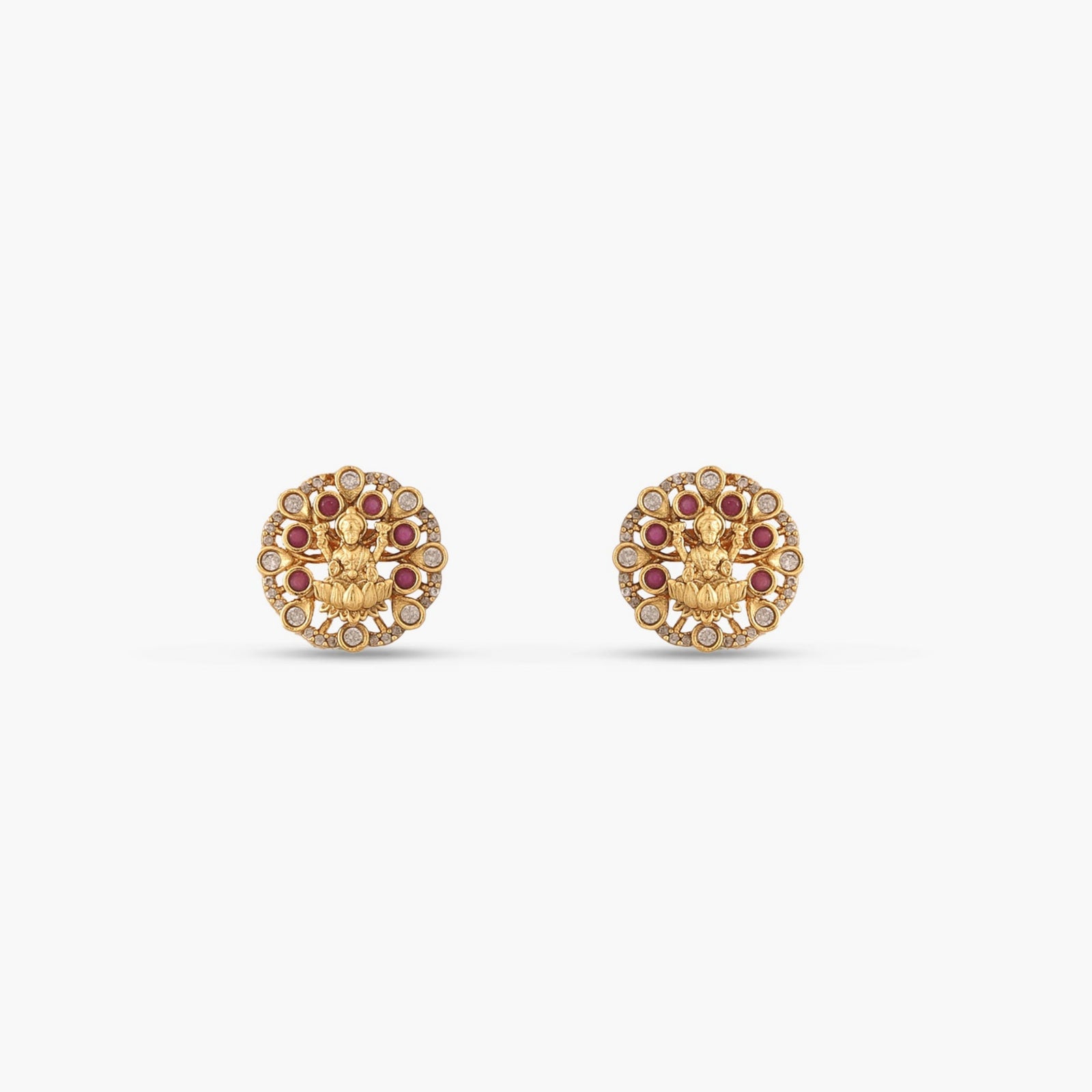 Pranavi Antique Kempu Stud Earrings