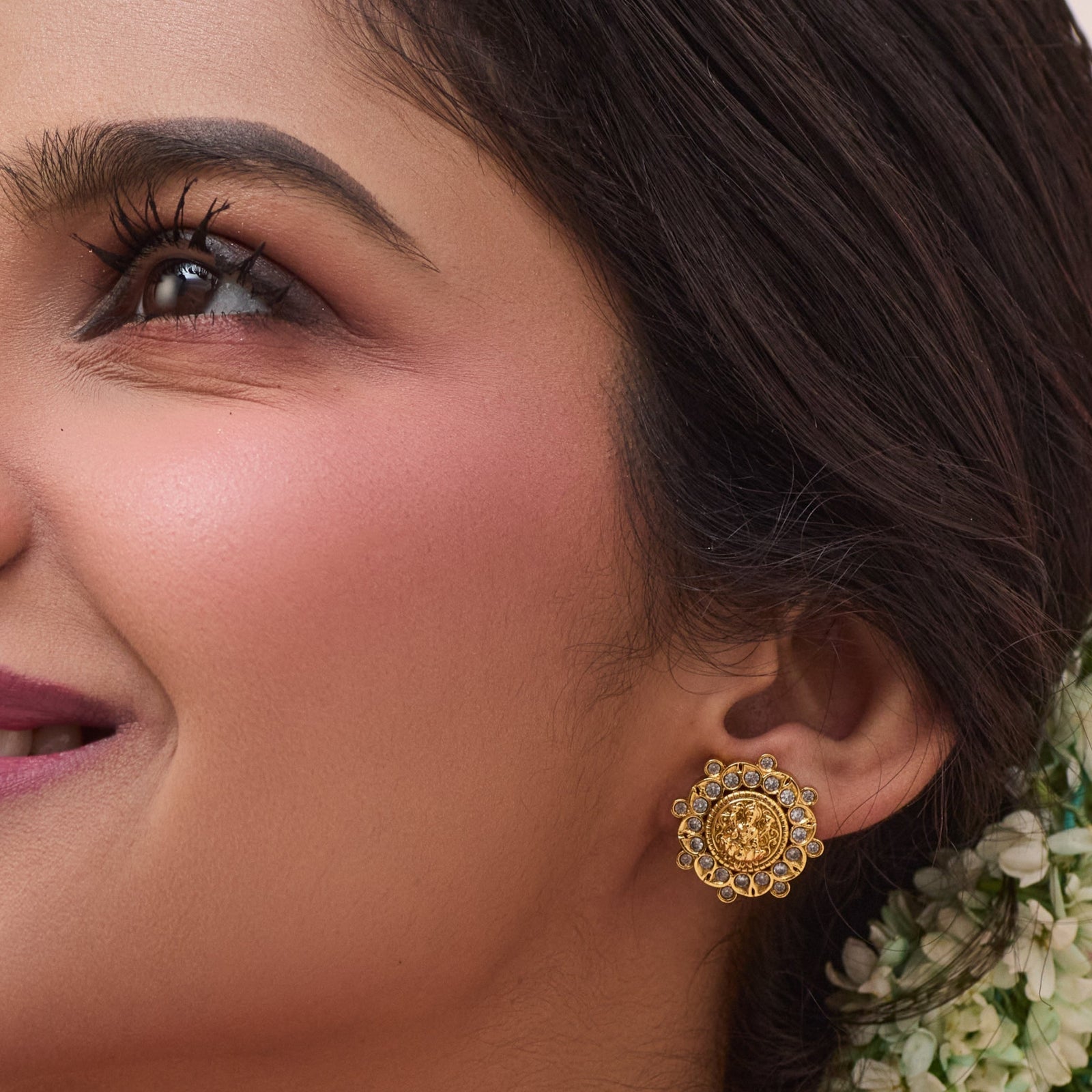 Madhavi Antique Stud Earrings