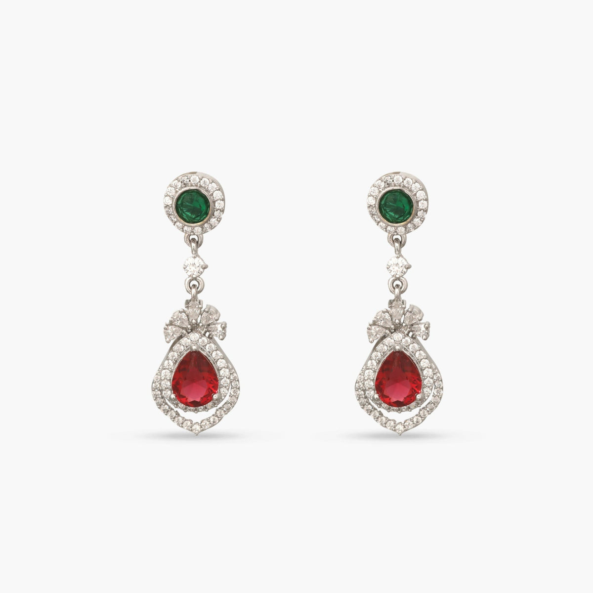 Regal Nakshatra CZ Drop Earrings