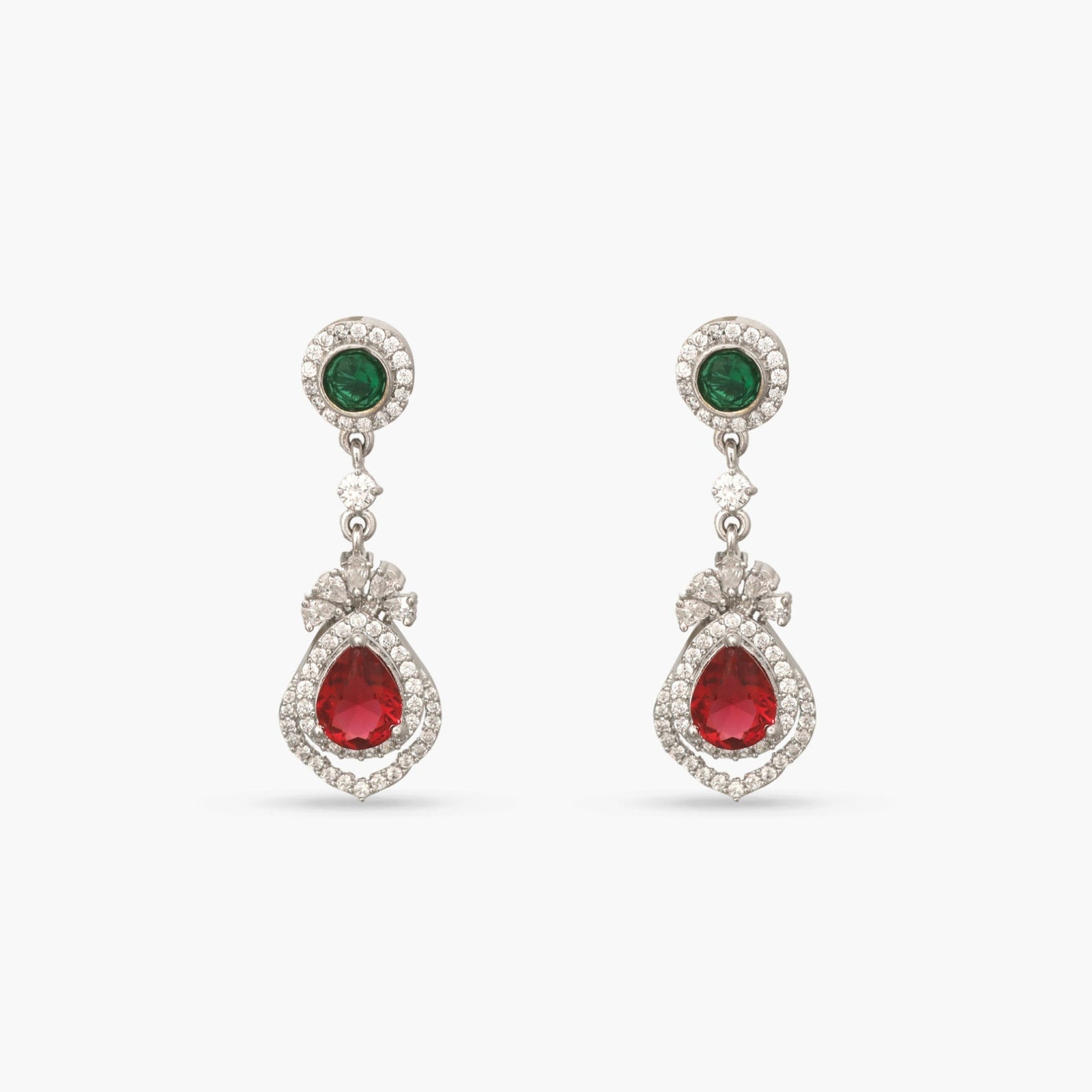 Regal Nakshatra CZ Drop Earrings