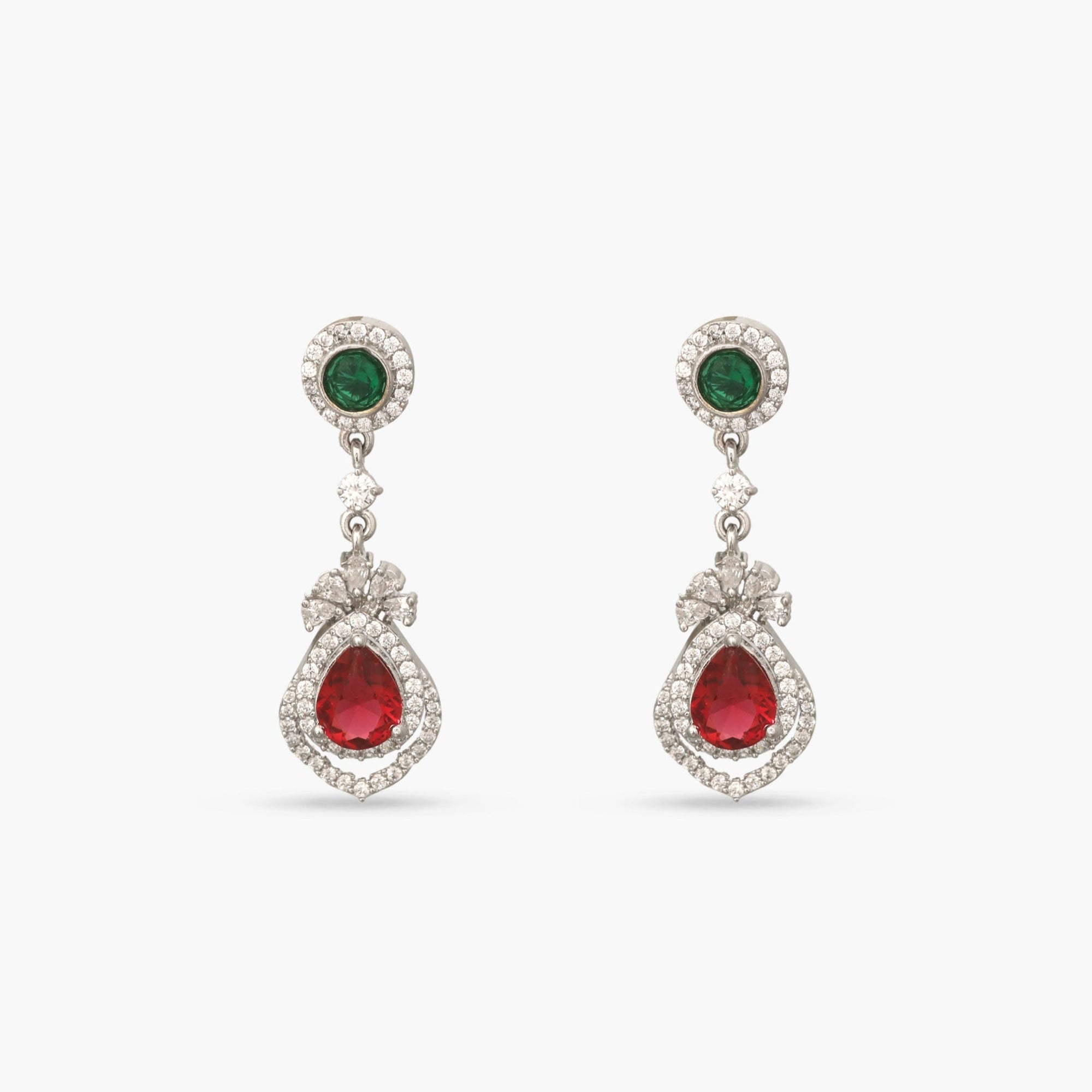 Regal Nakshatra CZ Drop Earrings