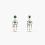 Glow Green Nakshatra CZ Drop Earrings
