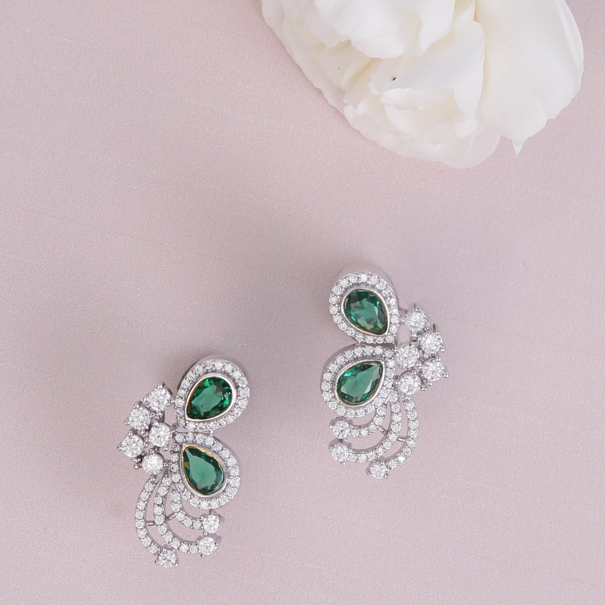 Cressida Green Nakshatra CZ Earrings