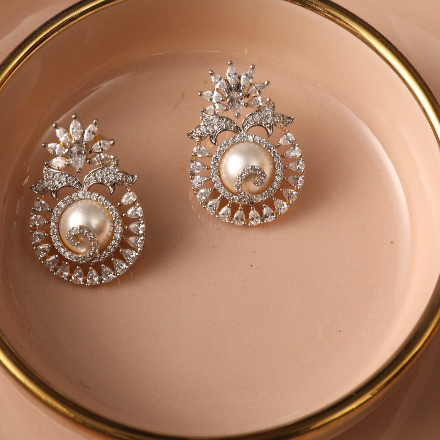 Buy Helmi CZ Pearl Stud Earrings