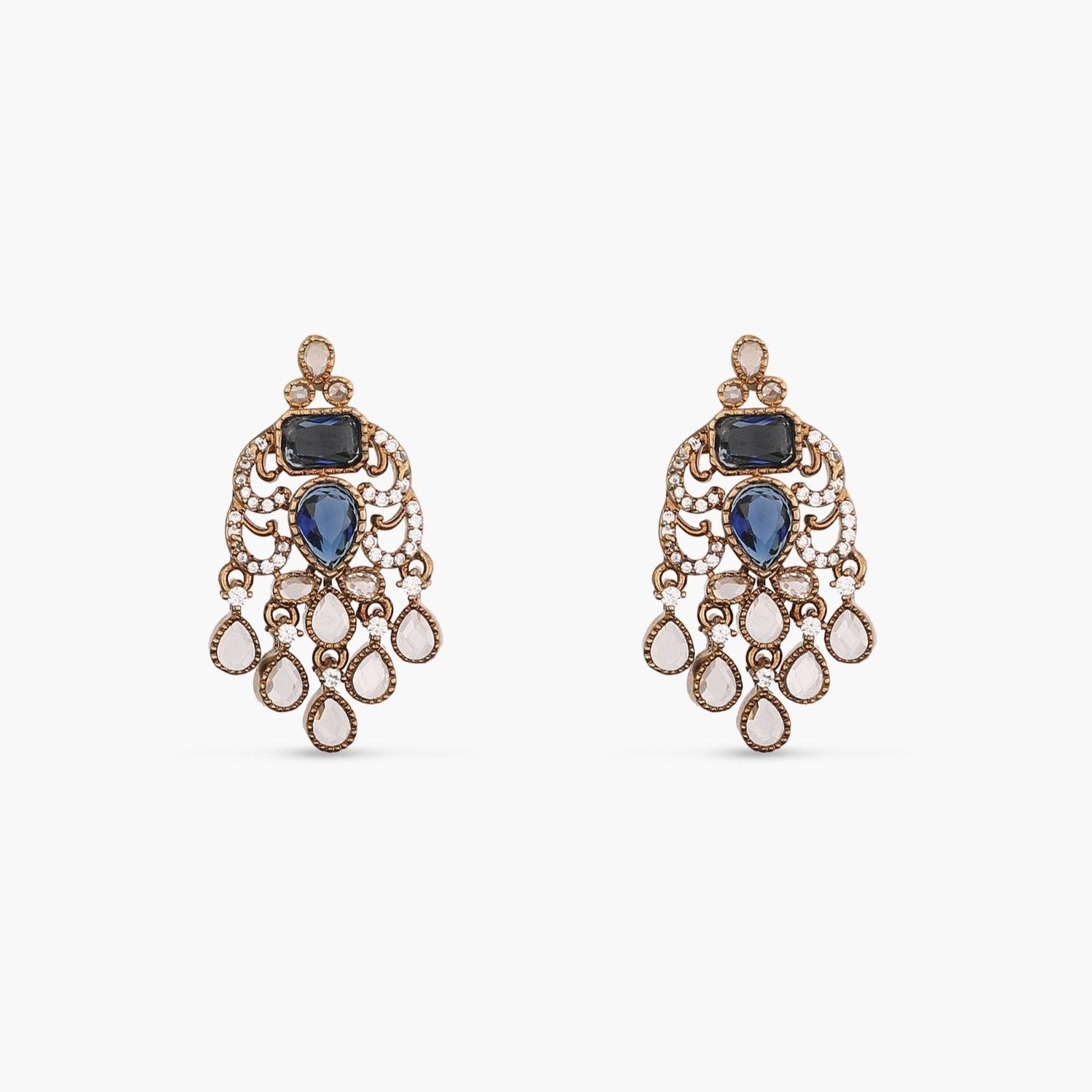 Alina CZ Blue Stud Earrings
