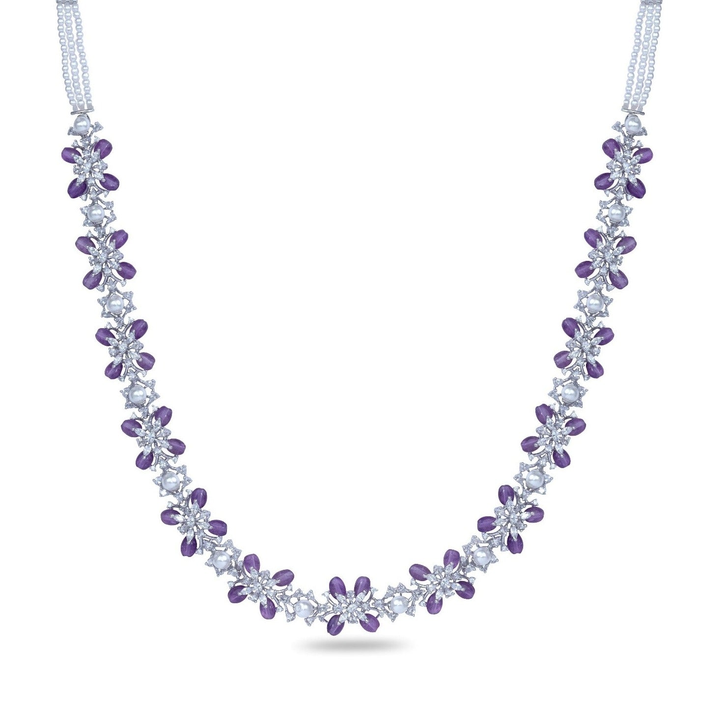 Lavender flower necklace hotsell