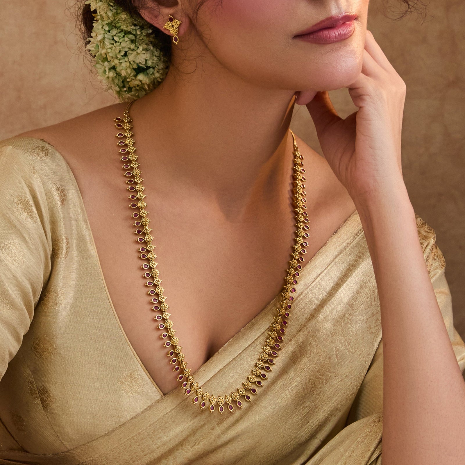 Alakananda Antique Long Necklace Set