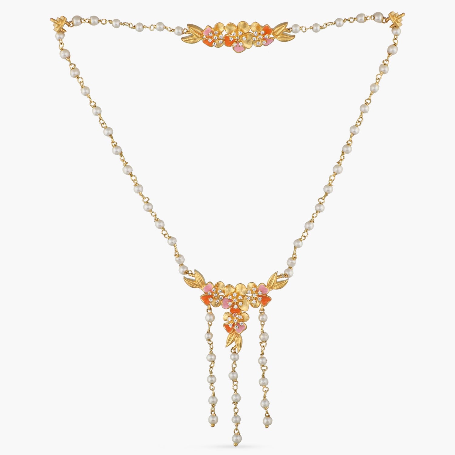 Jalaja Delicate Pearl Chain Necklace