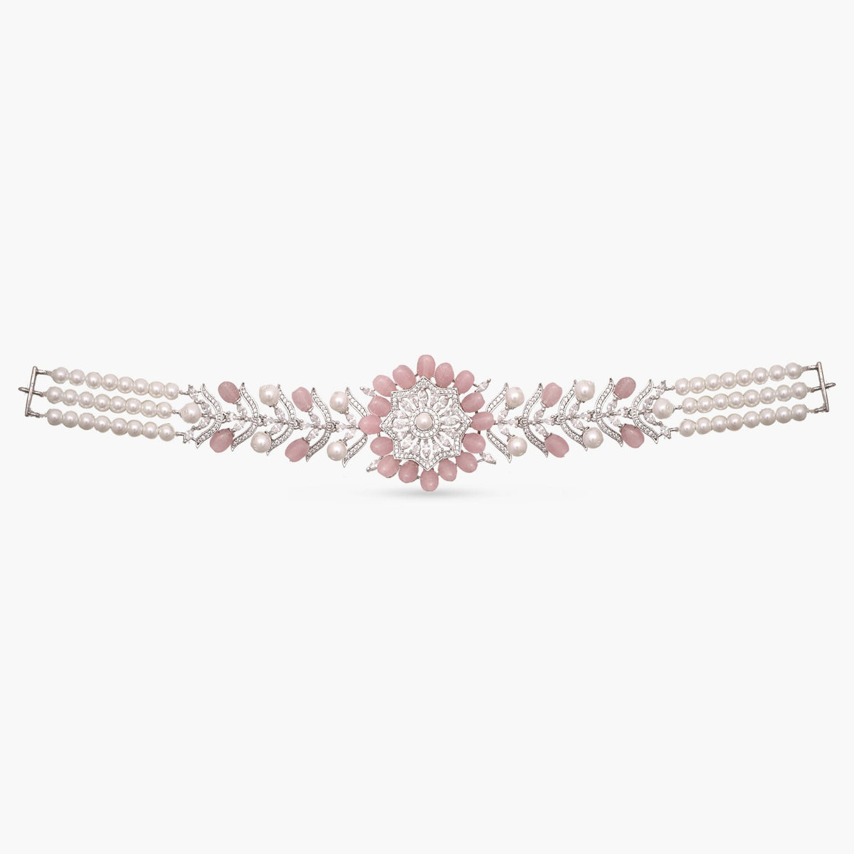 Bloom CZ Pearl Tassel Choker