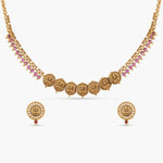 Arya Heritage Red Kempu Necklace Set