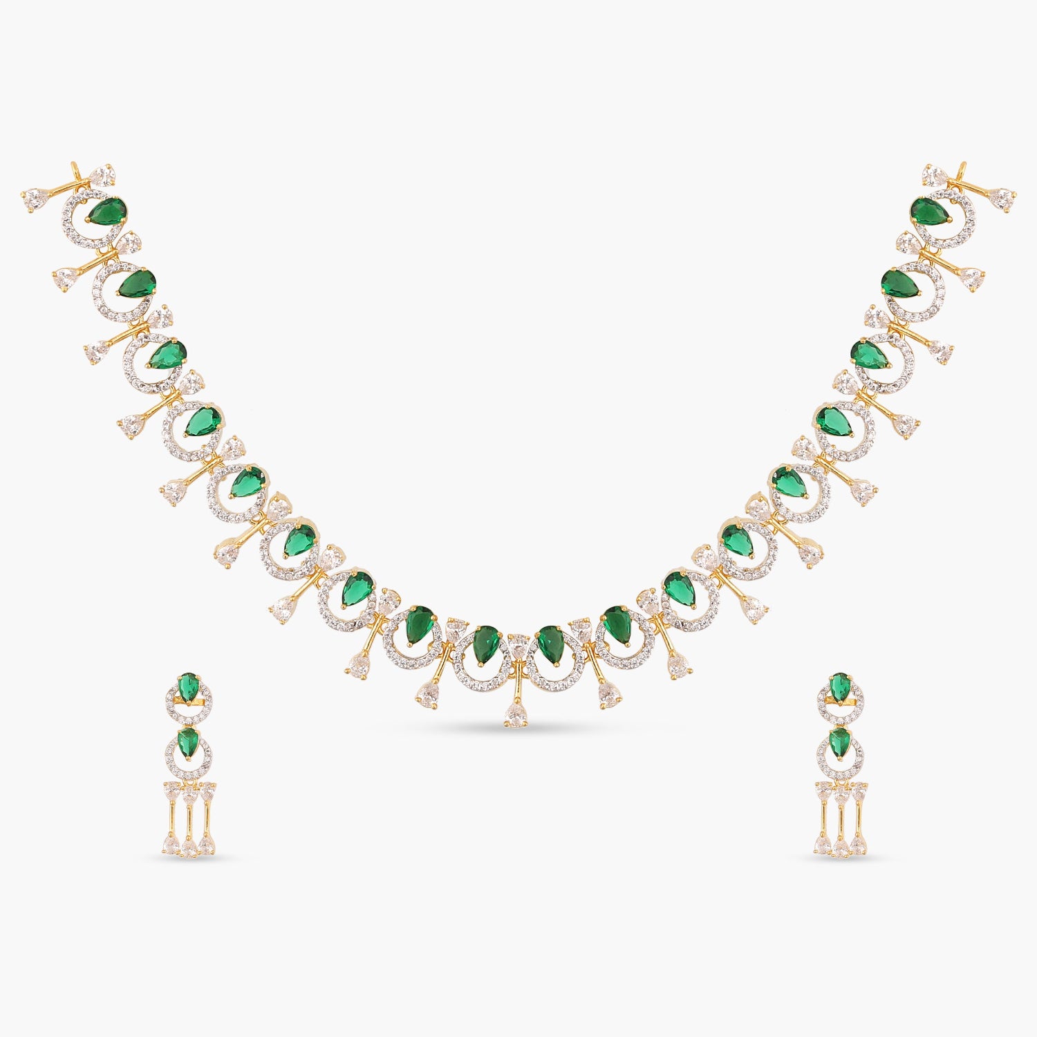Amara Green CZ Necklace Set