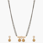 Dhriti Coin Antique Black Beads Necklace Set