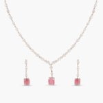 Violetta CZ Pink Necklace Set